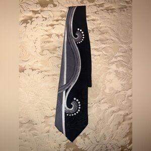 Vintage Henry Grethel Fancy Black & Gray Neck Tie